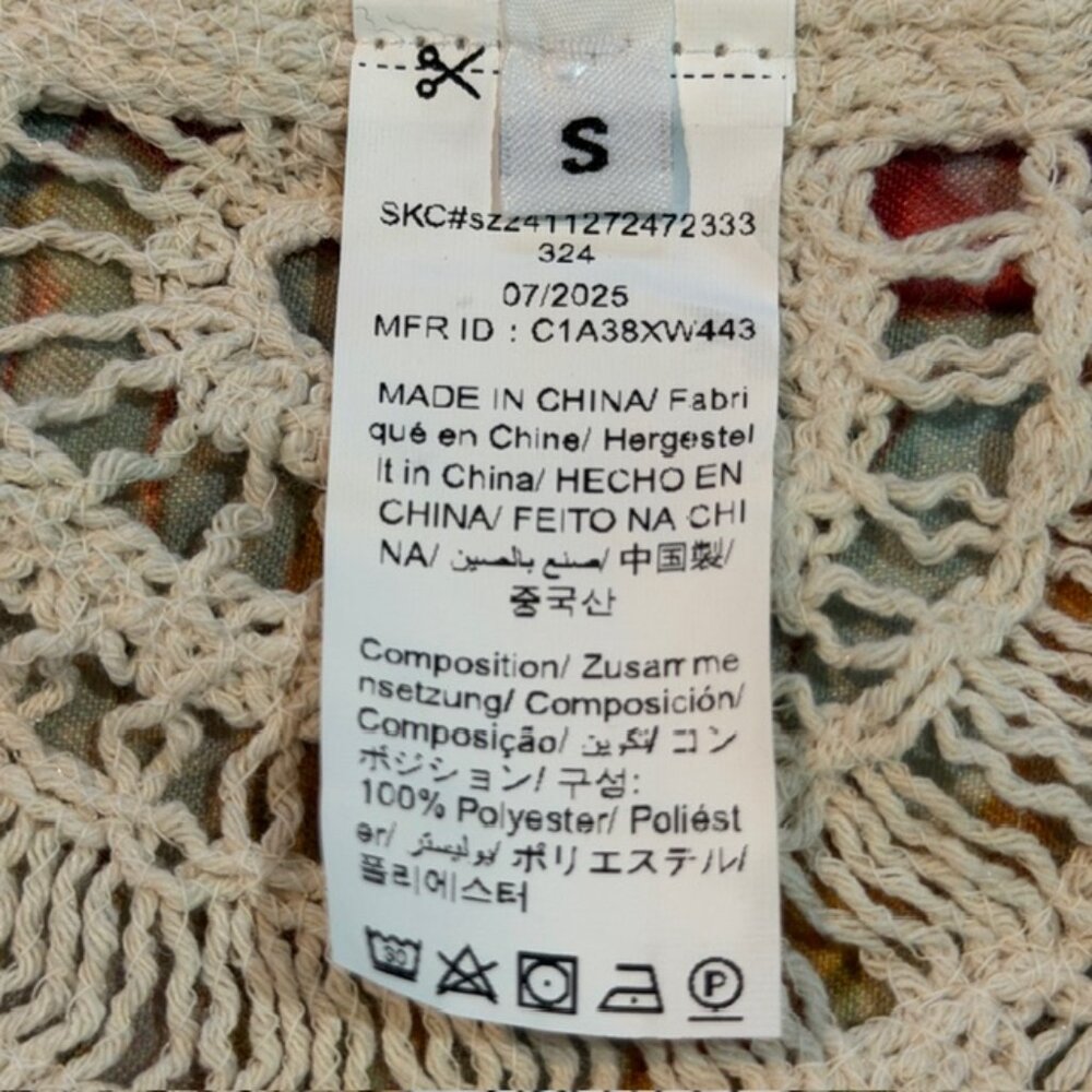 🆕Brand Unknown Crochet Vest in Ivory/Cream Size Small - Picture 6 of 7